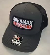 DURAMAX DIESEL Patch on Richardson 112 Trucker Hat Snapback Charcoal/Black