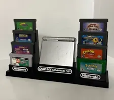 Gameboy Advance SP Nintendo & 18 Game Cartridge Display ONLY (Customize Colors)