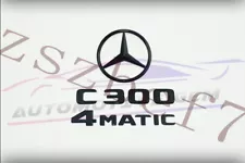 C300 AMG 4MATIC Rear Star Emblem glossy Black Letter Badge for Mercedes W204