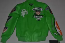 Pelle Pelle Men's LEATHER Jacket LIME GREEN LIMITED AMERICAN BRUISER All SIzes