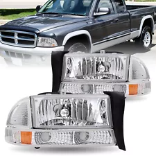 For 1997-2004 Dodge Dakota/1998-2003 Dodge Durango Headlights Chrome Left&Right