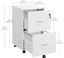 VASAGLE 2-Drawer File Cabinet, Locking Wood Filing Cabinet for Home Office,...