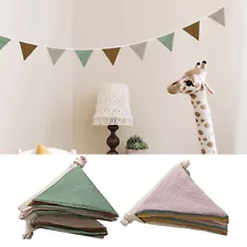 Pennant Banner Flags Nursery Bunting Banner Flags Washable Cotton Fabric Pennant