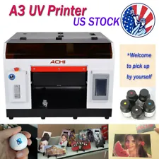 A3 UV Printer 6 Color for Bottles tin Cylindrical Signs 3D Rotation Embossed US