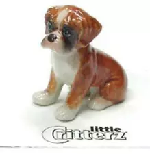 Little Critterz Miniature Porcelain Animal Figure Boxer Puppy "Buddy" LC806