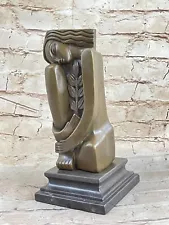 ABSTRACT ART DECO. S.DALI SOLID BRONZE SCULPTURE MARBLE BASE MODERN FIGRINE SALE