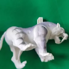 White Saber tooth Tiger With Moveable Parts