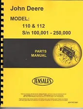 John Deere 110 112 Lawn Garden Tractor Parts Manual Catalog pc1081