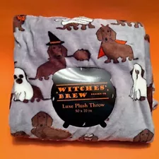 Super Soft Halloween Red Dachshund Dogs in Costumes Fleece Throw Blanket