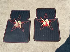 Vintage Pair of Betty Boop On Star Car Floor Rubber Mats. MEASUREMENTS IN PICS