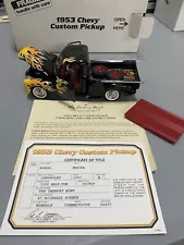 Danbury Mint 1953 Chevy Custom Pickup Truck 1/24 Die-cast - Black w/Flames