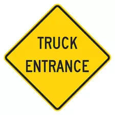 LYLE T1-1936-EG_24x24 Truck Entrance Traffic Sign,24" x 24" 449K97