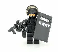 SWAT Riot Control Police Officer Minifigure made with real LEGO® minifigure