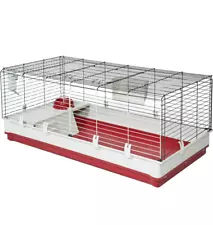 Midwest Homes for Pets Deluxe Rabbit & Guinea Pig Cage, X-Large, White & Red