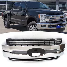 For 2017 2018 2019 Ford F250 F350 F450 Super Duty Bumper Grille Chrome Grill (For: 2019 F-250 Super Duty)