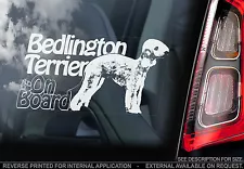 Bedlington Terrier - Car Window Sticker - Dog Art Print Rothbury Sign - TYP1