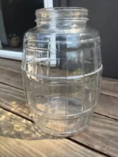 VINTAGE LARGE 13” GLASS PICKLE BARREL JAR