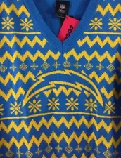 NFL Los Angeles Chargers Ugly Christmas Sweater Womens Large Blue Yellow By FOCO