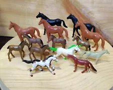 Lot of 14 Vintage Plastic Miniature Horses