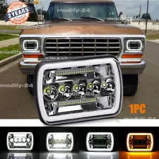 Fit Ford F-150 F-250 F-350 1978-1986 Chrome LED Headlight Hi-Lo DRL Turn Signal (For: 1982 Ford F-250)