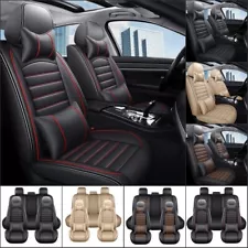 For BMW Car Seat Covers Full Set 5-Seat Waterproof Leather Front Rear Protectors (For: BMW)