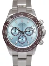 Rolex Daytona Chronograph Steel Blue Dial Brown Ceramic Bezel 40mm Watch 116520