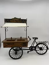 Vintage Rustic Bicycle Cart, Fish For Sale, Flower Arrangement