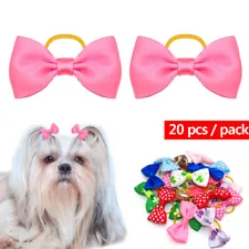 20pcs Dog Hair Bows Clips Grooming Accessories for Pet Puppy Cat Shih Tzu Yorkie