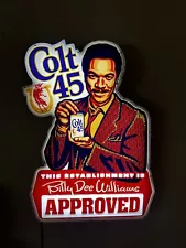 Billy Dee Williams Colt 45 Lighted Beer Bar Sign Lando Calrissian Extremely Rare