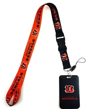 Cincinnati Bengals NFL Lanyard Clip Neck Tag Keychain for ID Keys Ticket Holder