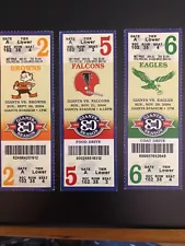 NY GIANTS 80TH SEASON 1925-2004. Ticket Stubs vs. Browns, Falcons and Eagles