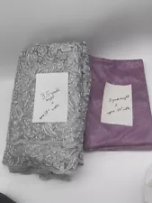 Sale! Fabric Lot Gray Lace 3.5 Yards + Glittery Fabric 3 Yards For Arts & Crafts