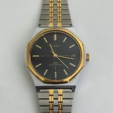 Timex VTG 1970's Marlin Royal Oak Black Face Date Manual Wind 37mm Men's Watch