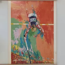 Olympic Pole Vaulting - Leroy Neiman - Vintage Lithograph For XXIII Olympics