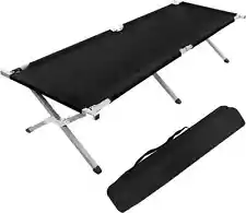 YSSOA FNCOTXCAMP7501B Folding Camping Cot with Storage Bag - Black