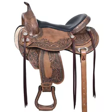 65HS 16 In HILASON Western Horse Saddle American Leather Flex Tree Trail &