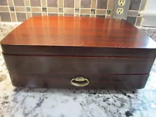 Tarnish proof Silvercloth Cherry Wood Flatware Chest w/Drawer Service for 12