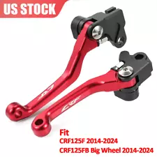 CNC Red Pivot Clutch Brake Levers For HONDA CRF 125F /125FB Big Wheel 2014-2024 (For: Honda CRF125F Big Wheel)