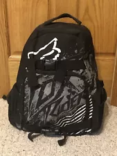 Fox Racing Rider Backpack School College Travel Bag Black White