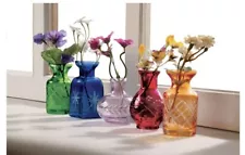 Mini Vases for Flowers - Small Glass Vases, Clear 5 Set Single Bud Vases | New