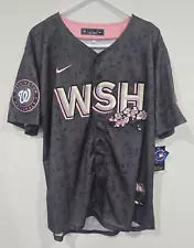 Washington Nationals City Connect Cherry Blossom Jersey, Gray Large