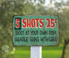 Shots For Sale Sign Gun Decor Firearm Wall Art Garage Man Cave 108122001058