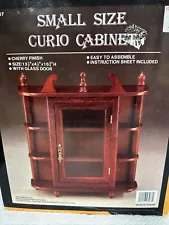 Vintage Curio Cabinet Wood Shelves Glass Door Footed Tabletop/Wall Hanging NIB