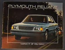 1985 Plymouth Reliant K Catalog Brochure SE Sedan Wagon Excellent Original 85