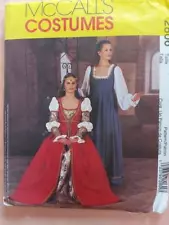 McCall's 2806 Misses' Renaissance Costumes Pattern Size 8-10-12