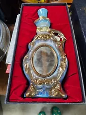 Beams 180 months antique whiskey decanter blue with mirror, New in box