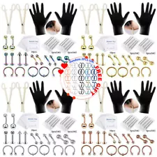 42pcs Professional Body Piercing Tool Kit Ear Nose Navel Nipple Needles Set