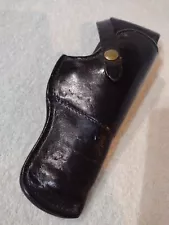 Vintage Black Leather Holster for 4" or 5" Barrel Pistol Revolver