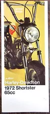 VTG Original 1972 Harley Davidson Shortster 65cc Mini Bike NOS AMF Brochure