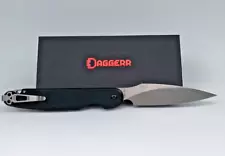 Daggerr Parrot Folding Knife 4.75" VG10 Steel Blade Black G10 Handle Glass Break